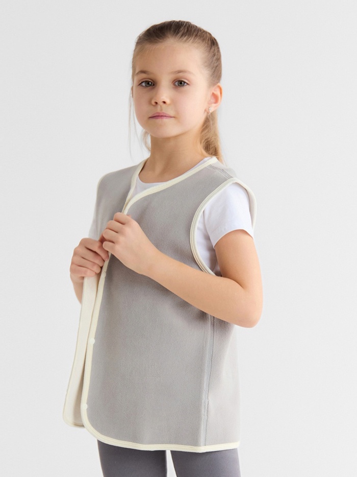 Жилетка флисовая детская Collorista, цвет графит, рост 98 см